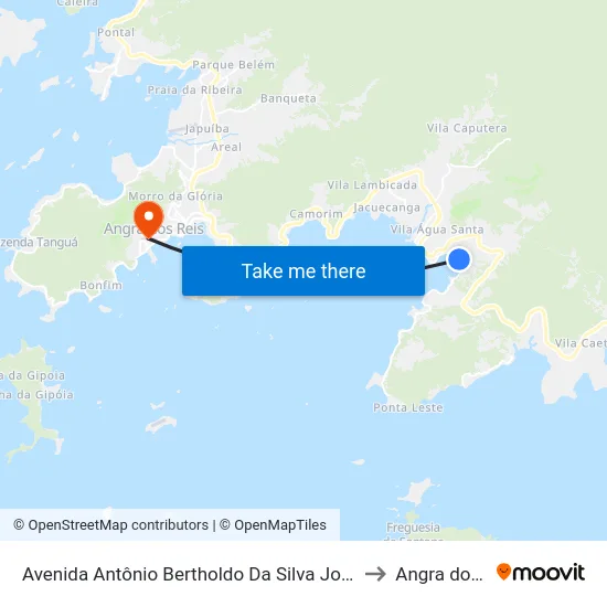 Avenida Antônio Bertholdo Da Silva Jordão, 3997-4033 to Angra dos Reis map