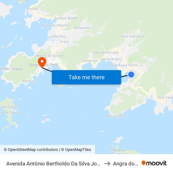 Avenida Antônio Bertholdo Da Silva Jordão, 3867-3933 to Angra dos Reis map