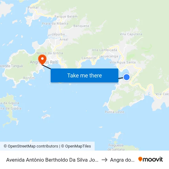 Avenida Antônio Bertholdo Da Silva Jordão, 3056-3614 to Angra dos Reis map