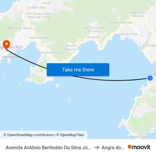 Avenida Antônio Bertholdo Da Silva Jordão, 1404-2100 to Angra dos Reis map