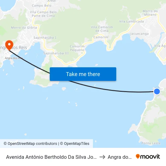 Avenida Antônio Bertholdo Da Silva Jordão, 888-1244 to Angra dos Reis map