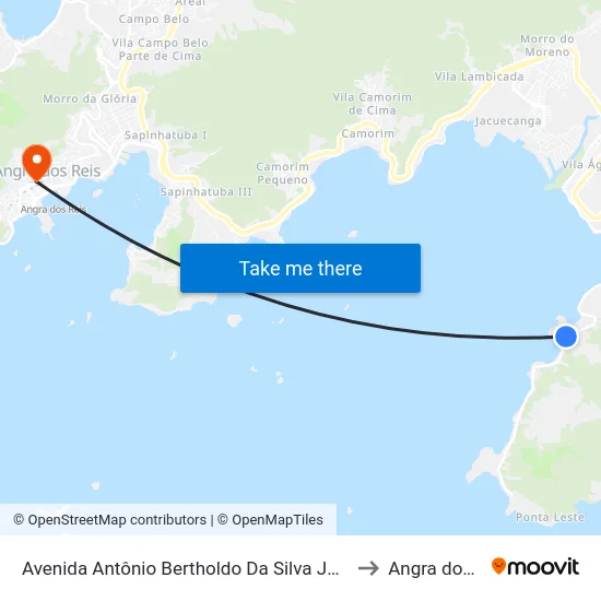 Avenida Antônio Bertholdo Da Silva Jordão, 764-868 to Angra dos Reis map