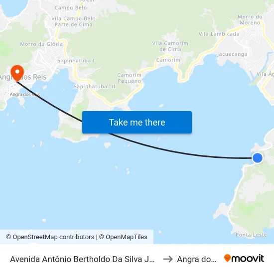 Avenida Antônio Bertholdo Da Silva Jordão, 355-587 to Angra dos Reis map