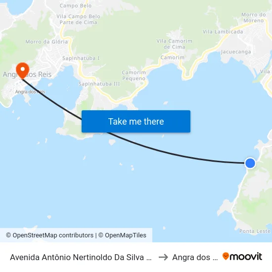 Avenida Antônio Nertinoldo Da Silva Jordão, 20 to Angra dos Reis map