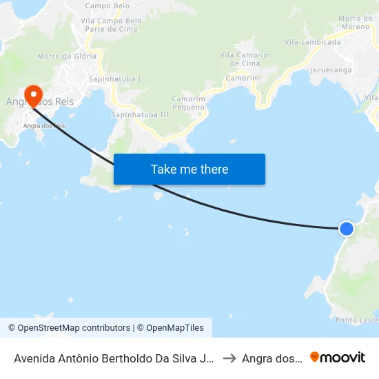 Avenida Antônio Bertholdo Da Silva Jordão, 6489 to Angra dos Reis map