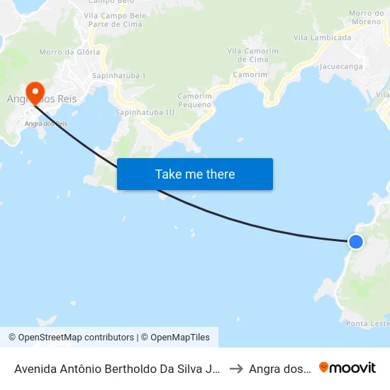 Avenida Antônio Bertholdo Da Silva Jordão, 6489 to Angra dos Reis map
