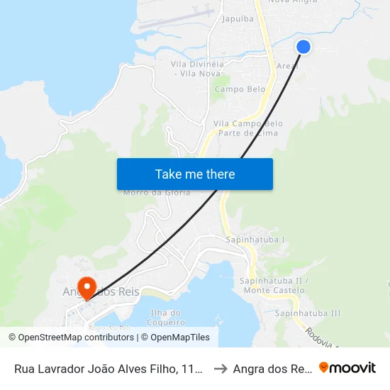 Rua Lavrador João Alves Filho, 114b to Angra dos Reis map