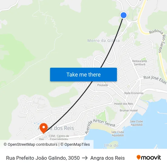 Rua Prefeito João Galindo, 3050 to Angra dos Reis map