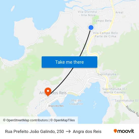 Rua Prefeito João Galindo, 250 to Angra dos Reis map