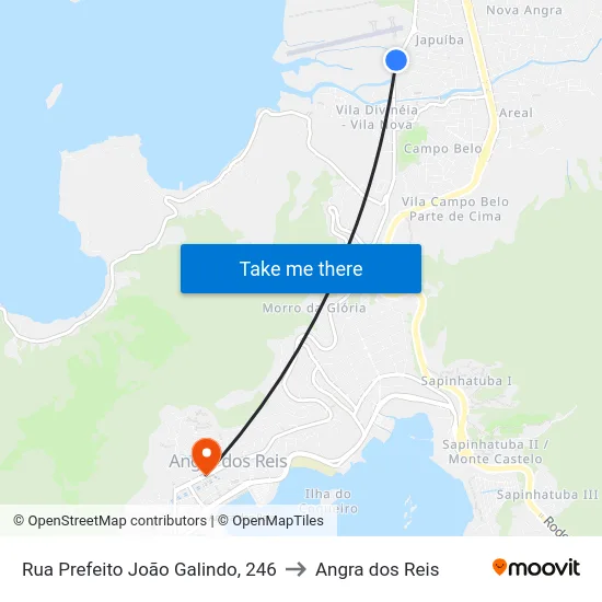 Rua Prefeito João Galindo, 246 to Angra dos Reis map