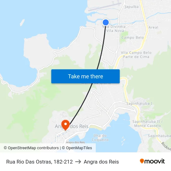 Rua Rio Das Ostras, 182-212 to Angra dos Reis map