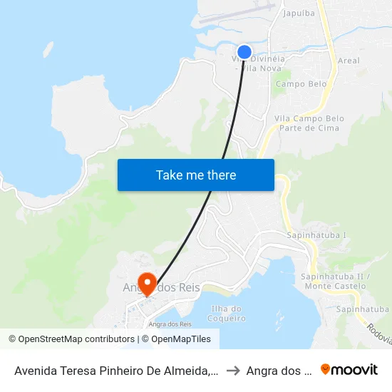 Avenida Teresa Pinheiro De Almeida, 454-520 to Angra dos Reis map