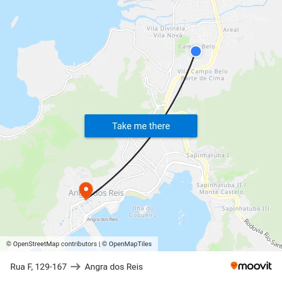 Rua F, 129-167 to Angra dos Reis map