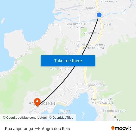 Rua Japoranga to Angra dos Reis map