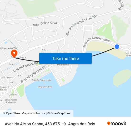 Avenida Airton Senna, 453-675 to Angra dos Reis map