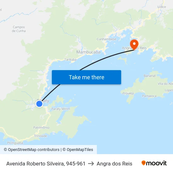 Avenida Roberto Silveira, 945-961 to Angra dos Reis map