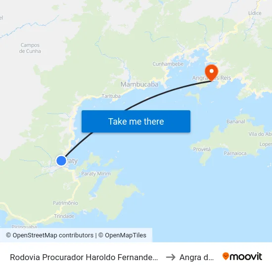 Rodovia Procurador Haroldo Fernandes Duarte, 1626-1880 to Angra dos Reis map