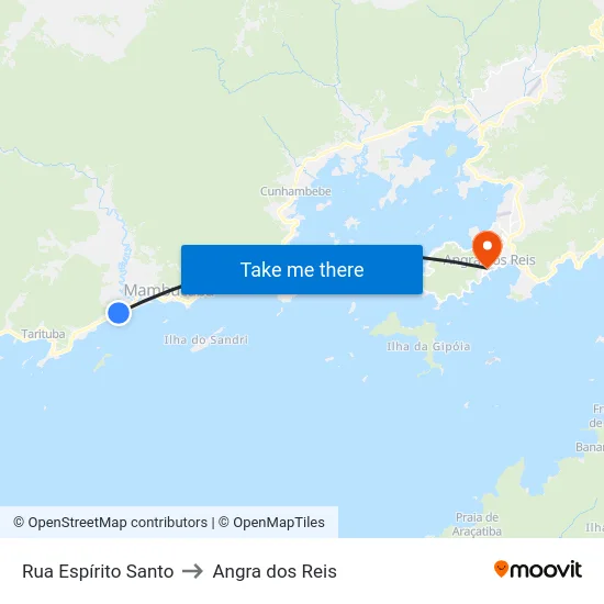 Rua Espírito Santo to Angra dos Reis map
