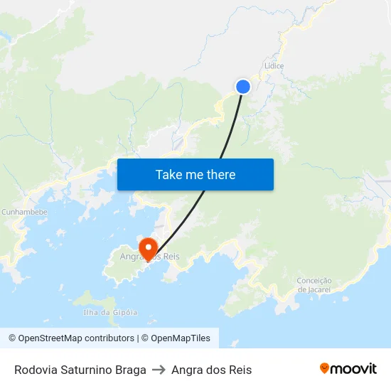 Rodovia Saturnino Braga to Angra dos Reis map
