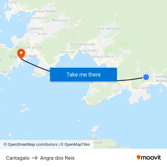 Cantagalo to Angra dos Reis map