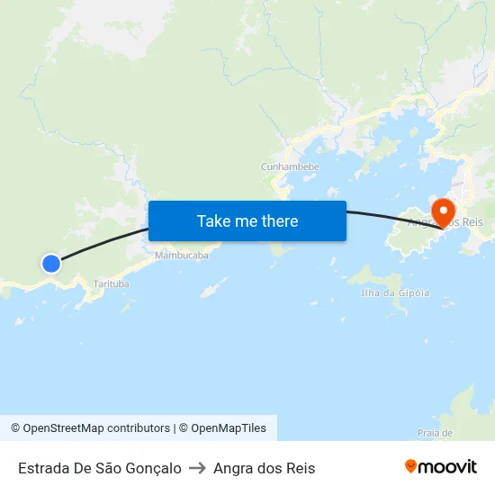 Estrada De São Gonçalo to Angra dos Reis map