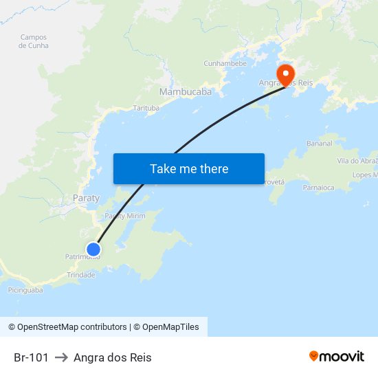 Br-101 to Angra dos Reis map
