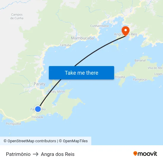 Patrimônio to Angra dos Reis map