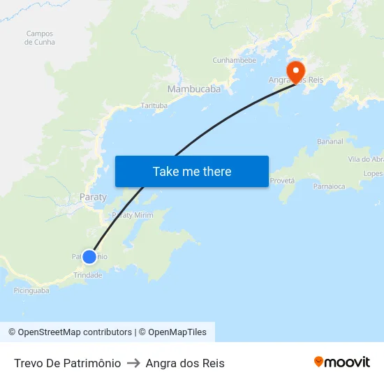 Trevo De Patrimônio to Angra dos Reis map