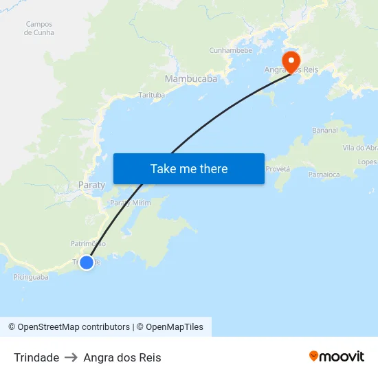Trindade to Angra dos Reis map
