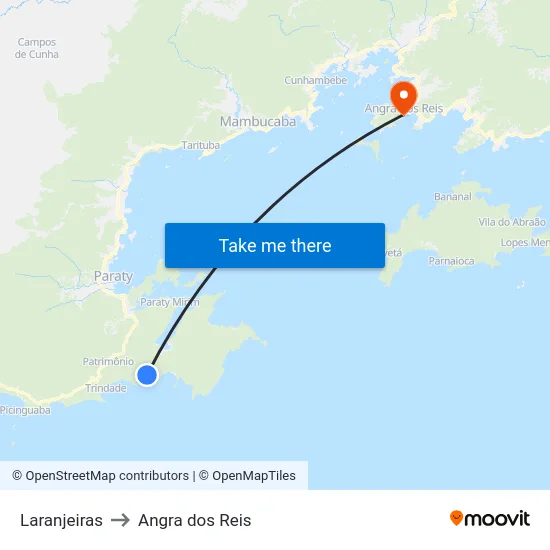 Laranjeiras to Angra dos Reis map