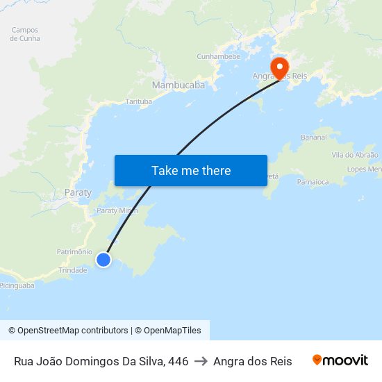 Rua João Domingos Da Silva, 446 to Angra dos Reis map