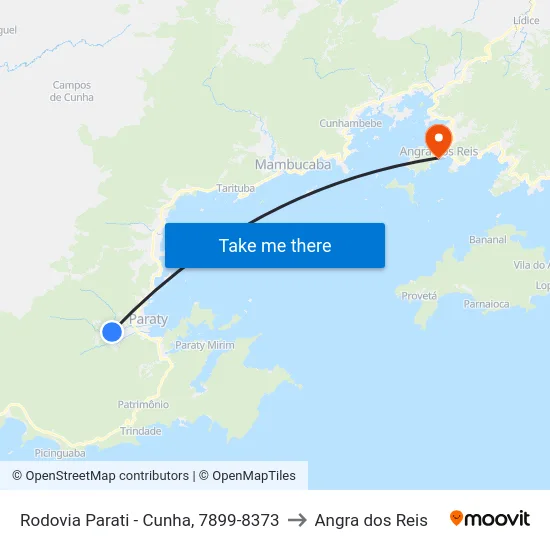 Rodovia Parati - Cunha, 7899-8373 to Angra dos Reis map