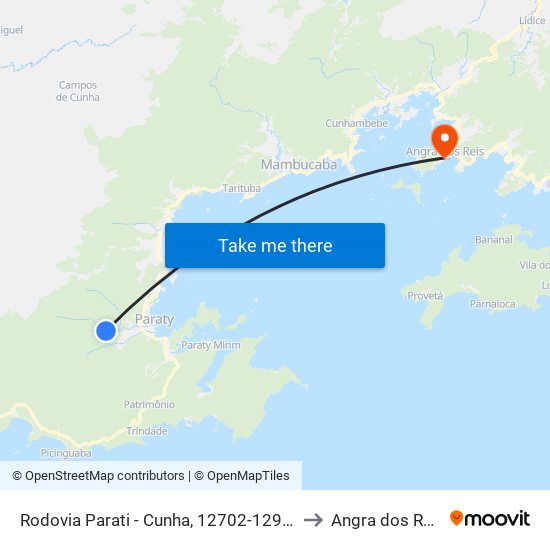 Rodovia Parati - Cunha, 12702-12980 to Angra dos Reis map