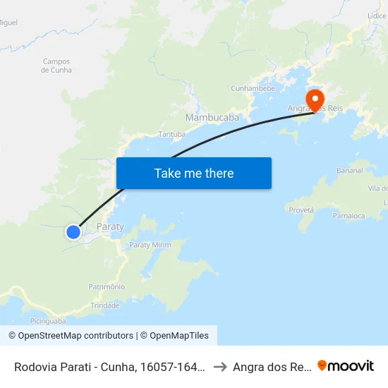 Rodovia Parati - Cunha, 16057-16467 to Angra dos Reis map