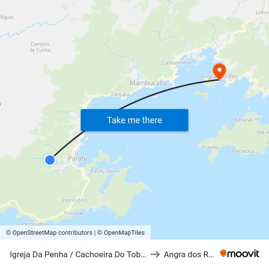 Igreja Da Penha / Cachoeira Do Tobogã to Angra dos Reis map