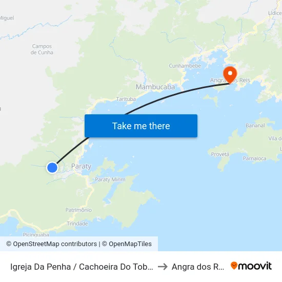 Igreja Da Penha / Cachoeira Do Tobogã to Angra dos Reis map