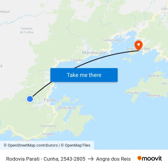 Rodovia Parati - Cunha, 2543-2805 to Angra dos Reis map