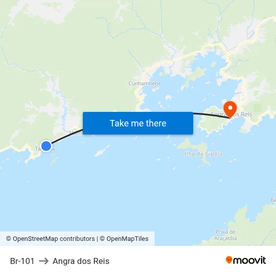 Br-101 to Angra dos Reis map
