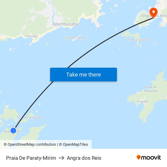 Praia De Paraty-Mirim to Angra dos Reis map