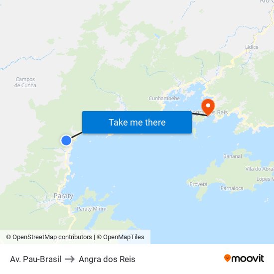 Av. Pau-Brasil to Angra dos Reis map