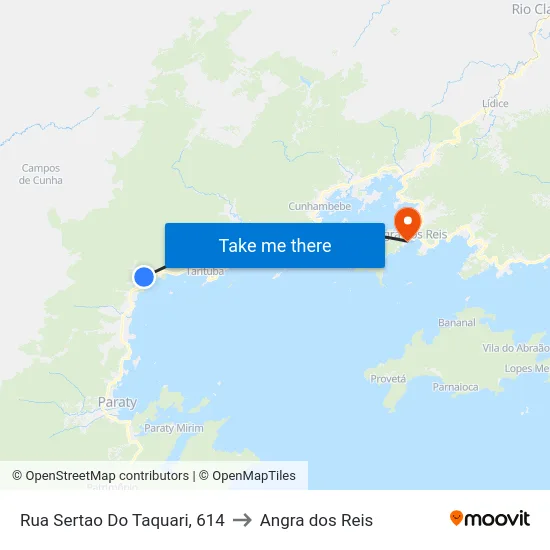 Rua Sertao Do Taquari, 614 to Angra dos Reis map