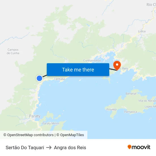 Sertão Do Taquari to Angra dos Reis map