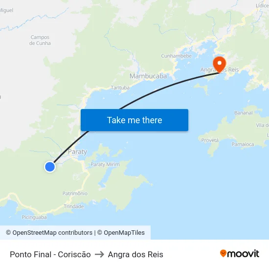 Ponto Final - Coriscão to Angra dos Reis map