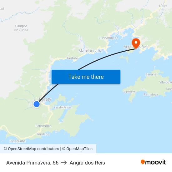 Avenida Primavera, 56 to Angra dos Reis map
