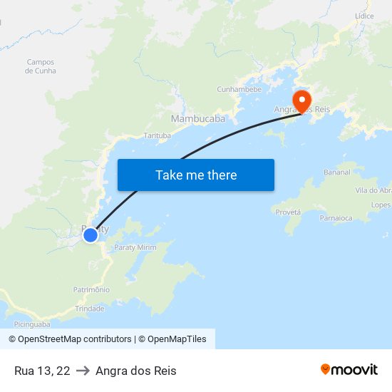 Rua 13, 22 to Angra dos Reis map