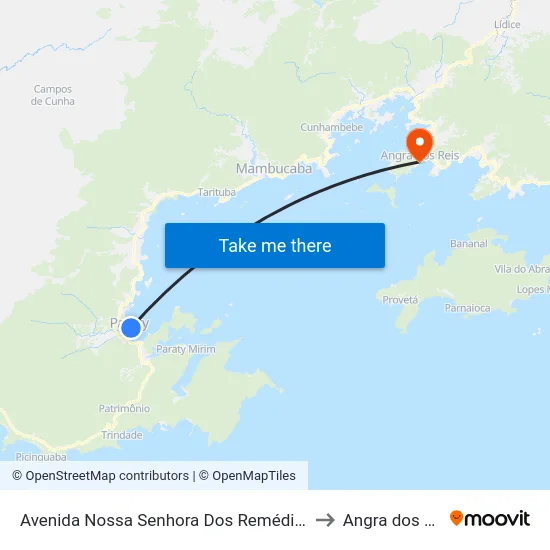 Avenida Nossa Senhora Dos Remédios, 106 to Angra dos Reis map
