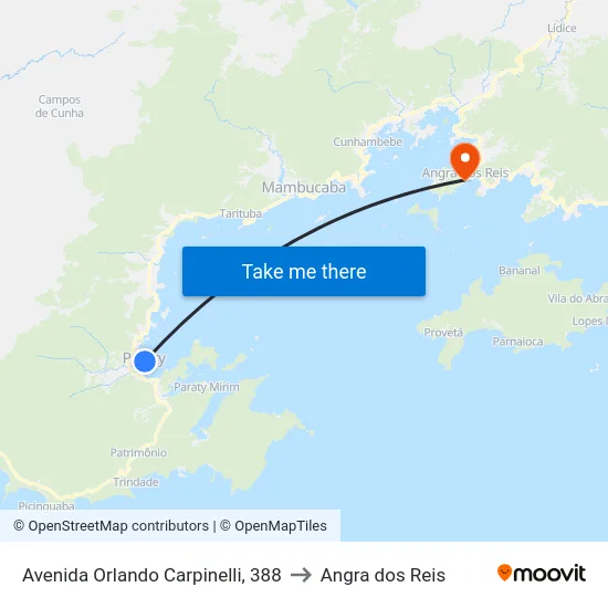 Avenida Orlando Carpinelli, 388 to Angra dos Reis map