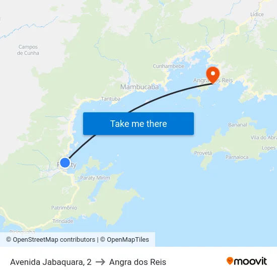 Avenida Jabaquara, 2 to Angra dos Reis map