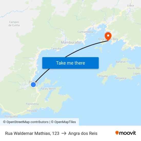 Rua Waldemar Mathias, 123 to Angra dos Reis map