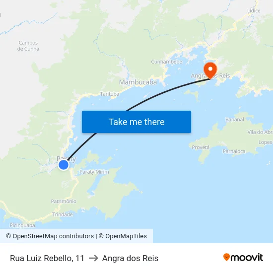 Rua Luiz Rebello, 11 to Angra dos Reis map